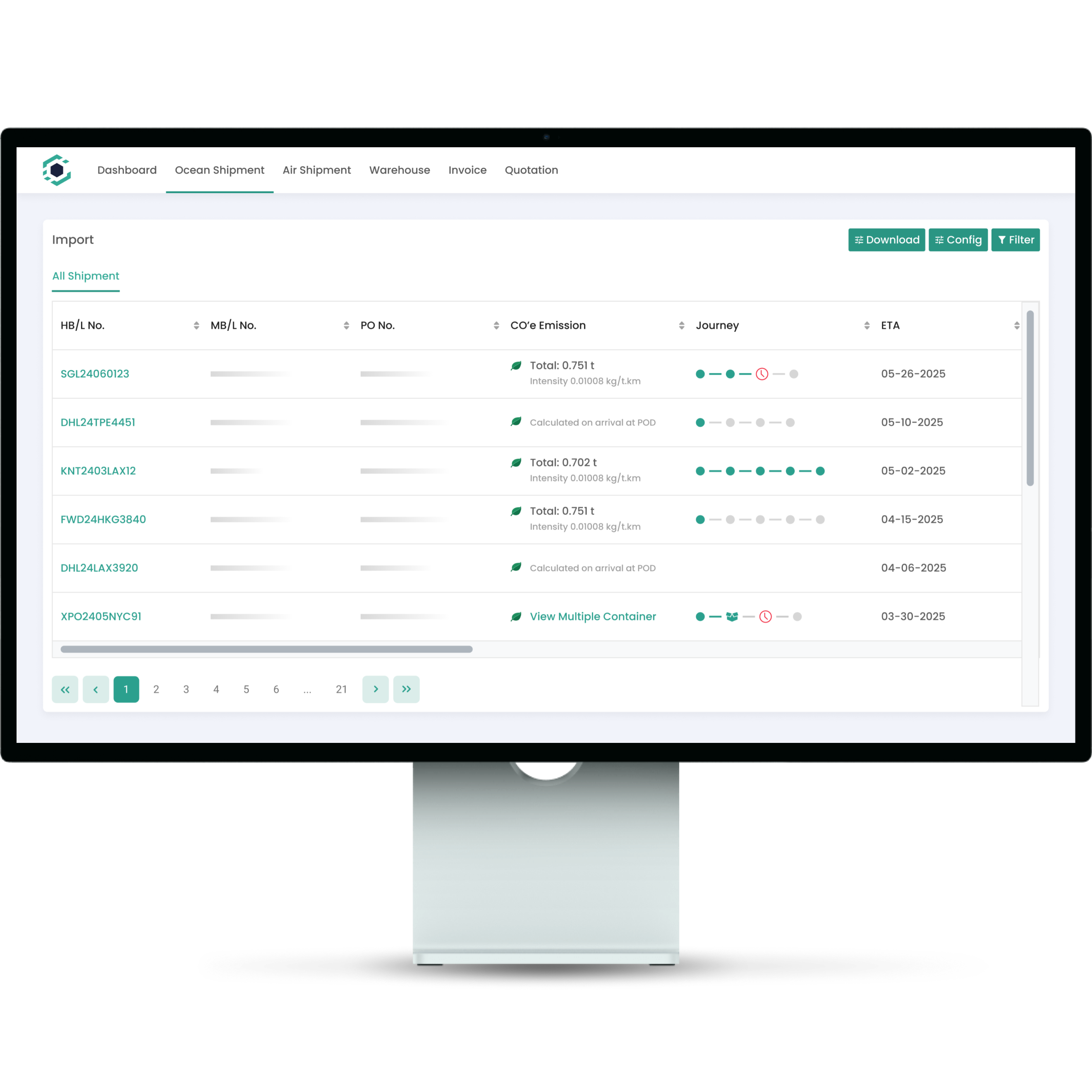 GoFreight software interface on a desktop monitor