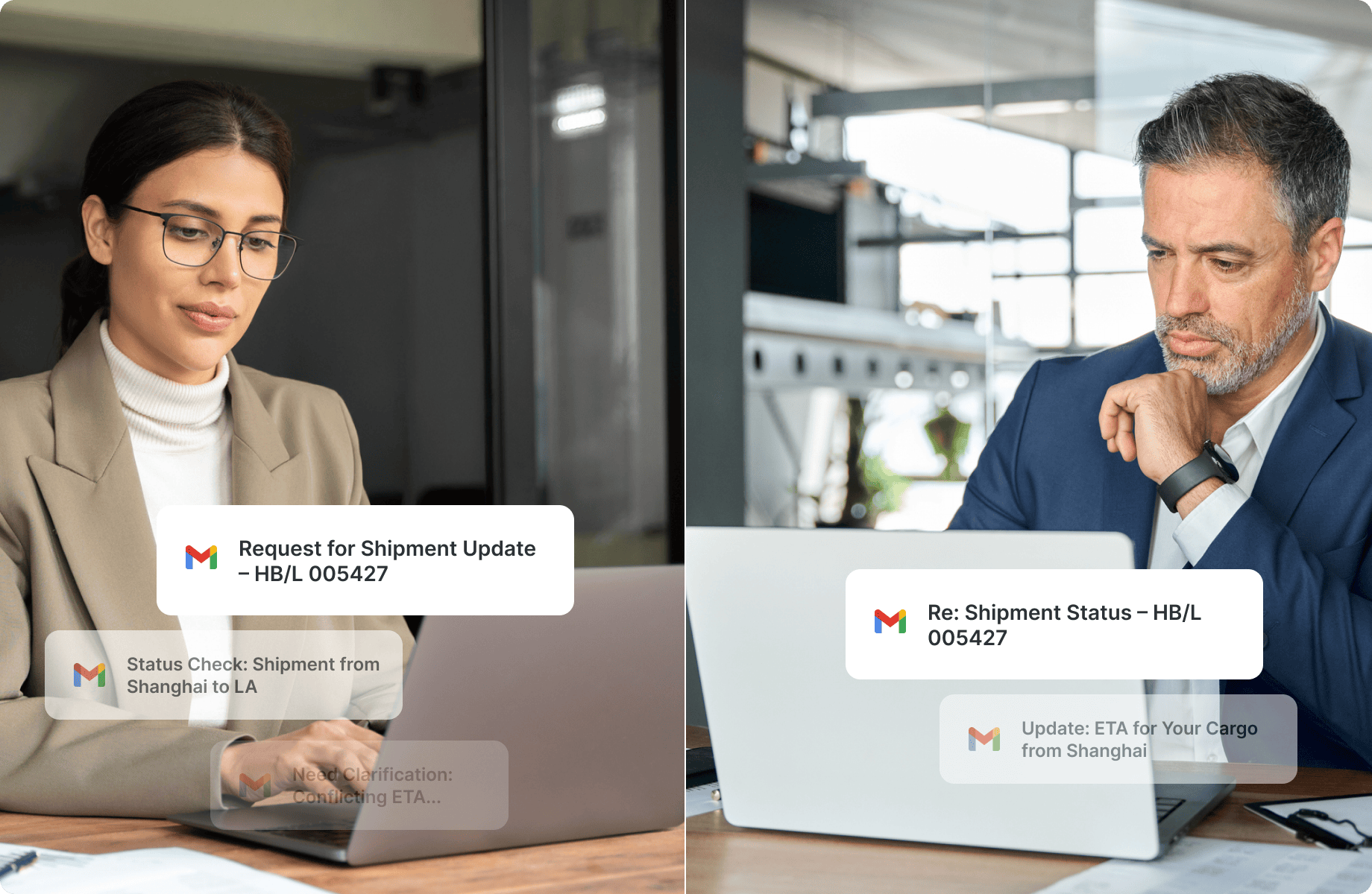 A visual representation of lack of real-time visibility.