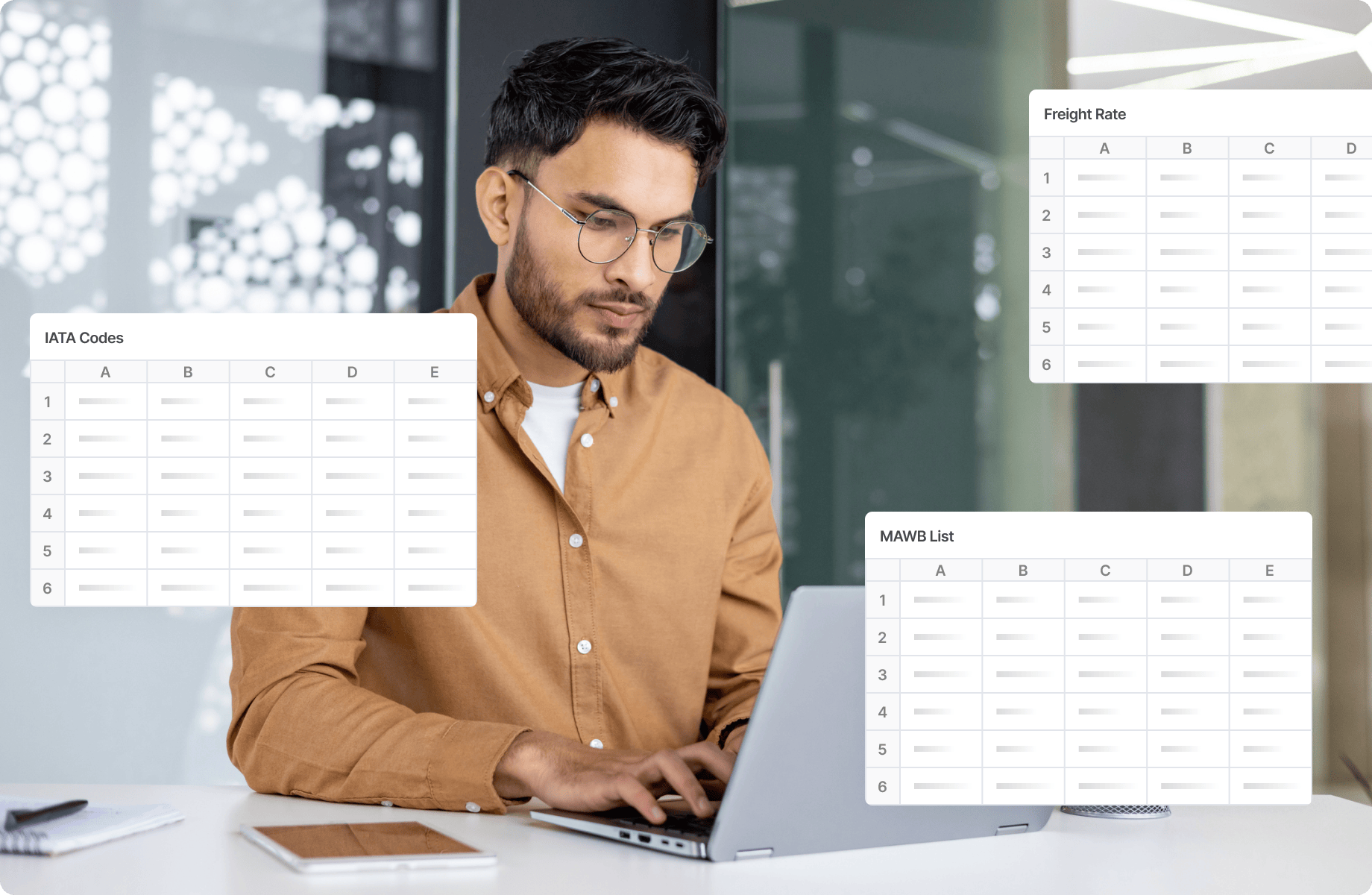MAWB and HAWB generation interface showing automated document workflows.